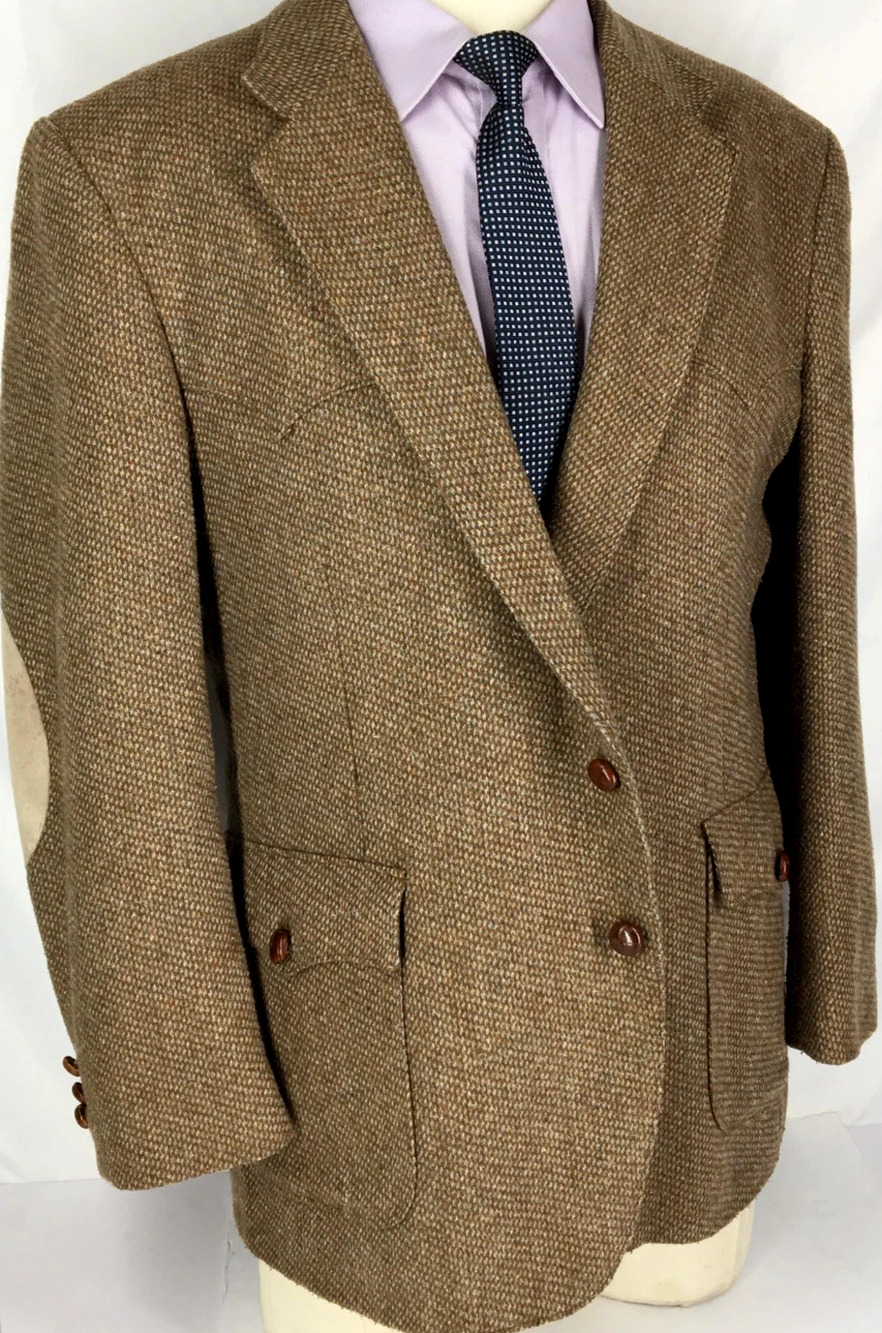 46R Levis Western Wear CA Mens Vintage 2 Button Wool Blazer Sport Coat Chestnut